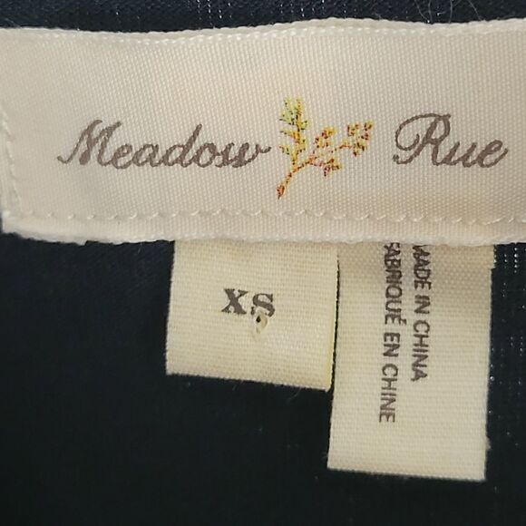 Anthropologie Meadow Rue Black Lace Sequined Sheer Collar Sleeveless Peplum Top - Picture 3 of 11